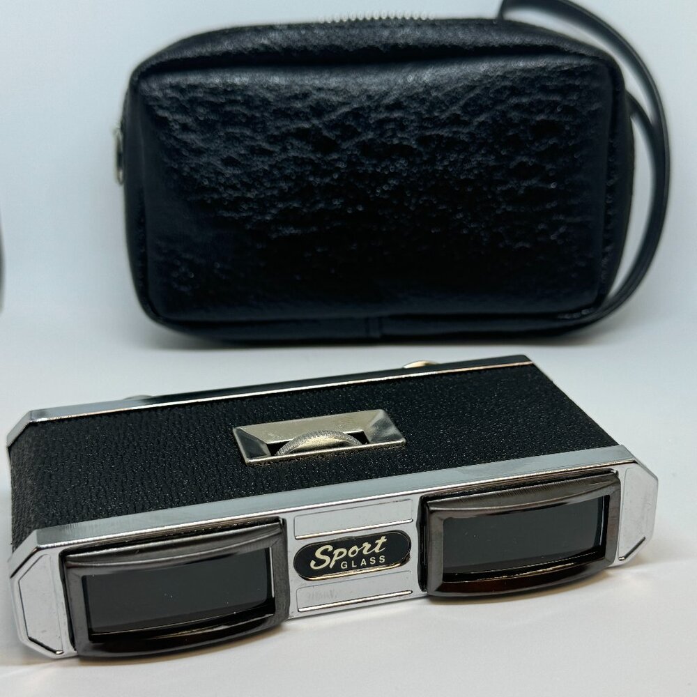 VINTAGE SPORT GLASS OPERA GLASSES BINOCULAR X3 MADE IN JAPAN with case - R1180